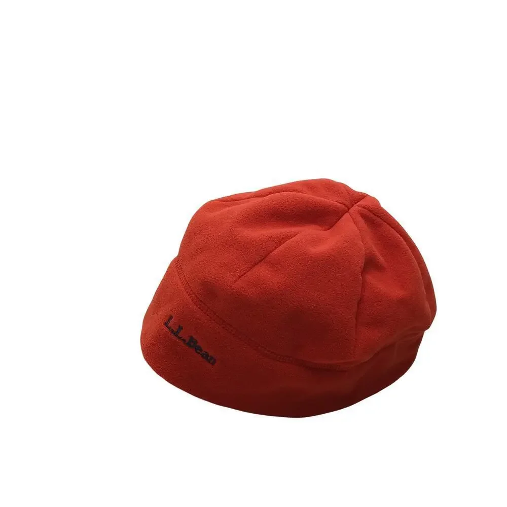 New L.L. Bean Polartec Windbloc Fleece Beanie Orange Unisex L/XL Unisex